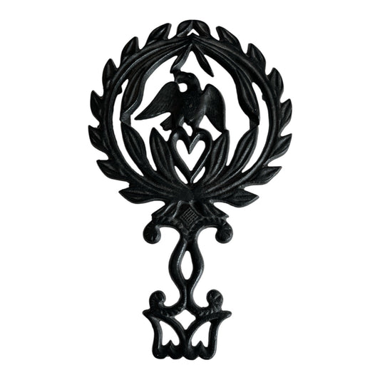 Vintage Cast Iron Eagle Trivet Wall Decor Black Americana Kitchen
