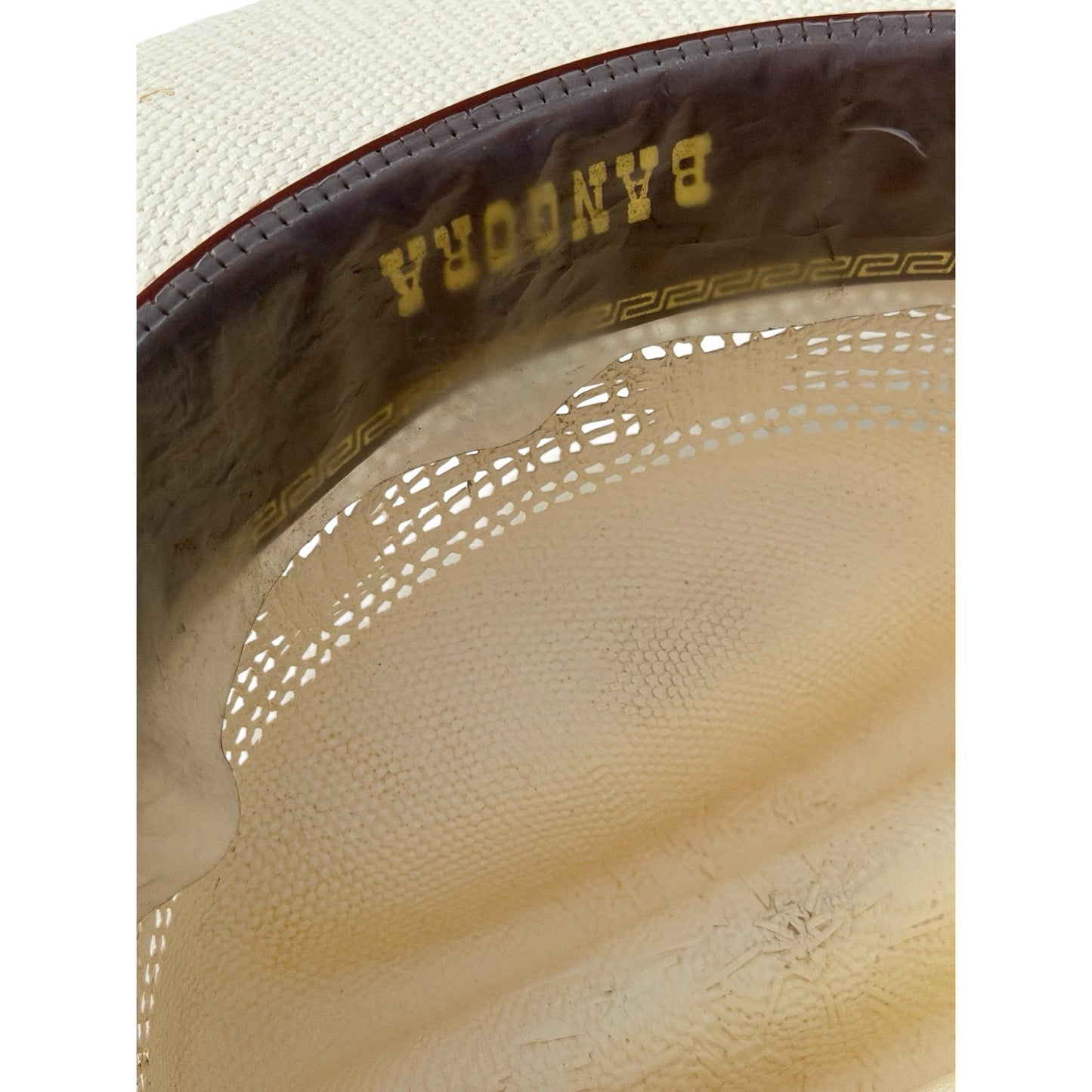 Turner Hat Company Bangora Straw Cowboy Hat Size 6 7/8 Small White Western Hat Ventilated Crown
