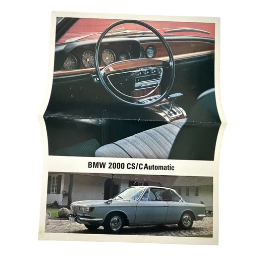 Vintage BMW 2000 CS C Automatic Dealer Sales Brochure Flyer German Coupe Advertisement