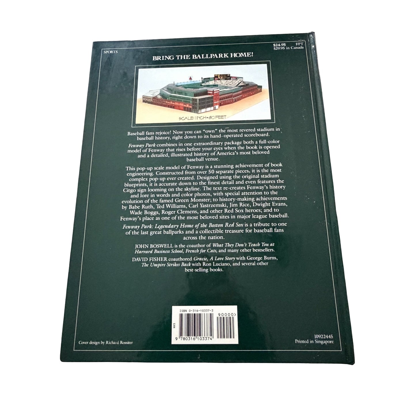 Fenway Park Stadium Pop-Up Book Vintage Boston Red Sox 3D Ballpark Book 1986