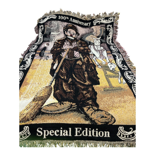 Emmett Kelly 100th Anniversary Special Edition Tapestry Throw Blanket Simply Country 1998