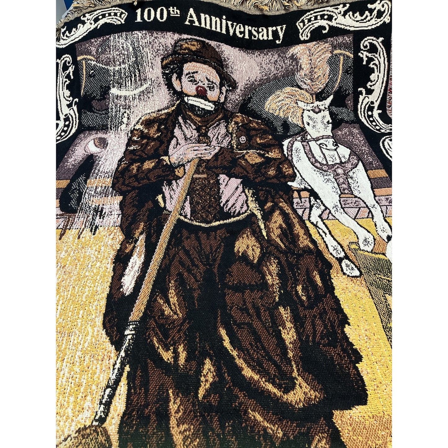 Emmett Kelly 100th Anniversary Special Edition Tapestry Throw Blanket Simply Country 1998