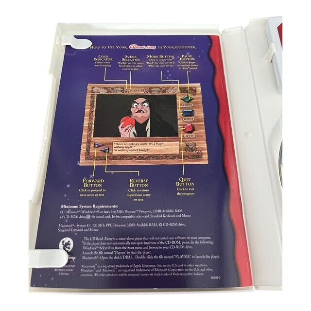 Vintage 1990s Disney Snow White Read-Along CD & Cassette Tape Set – Very Good Condition