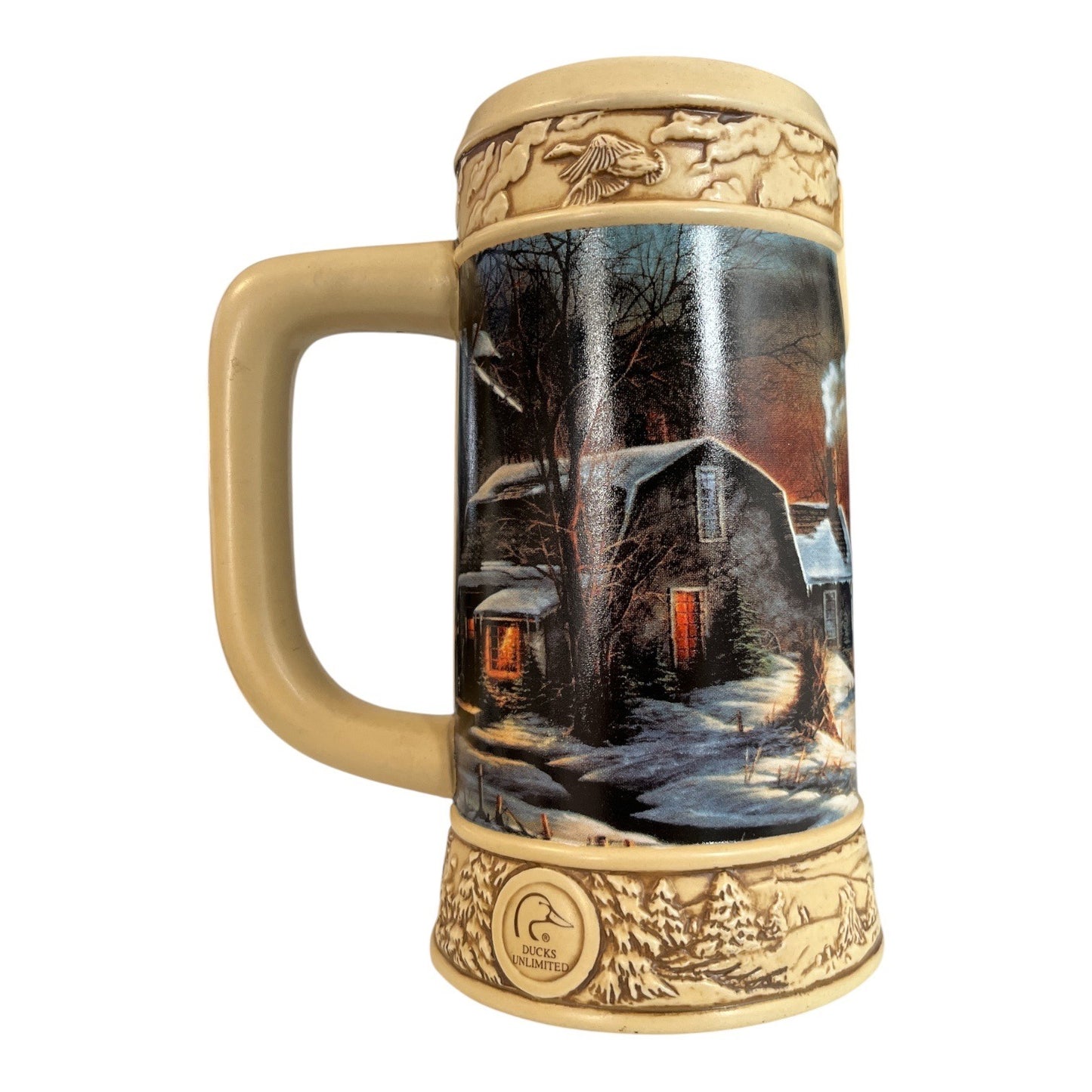 1996 Miller Ducks Unlimited Terry Redlin Stein The Sharing Season Second in Series Vintage 7 Inch Tankard
