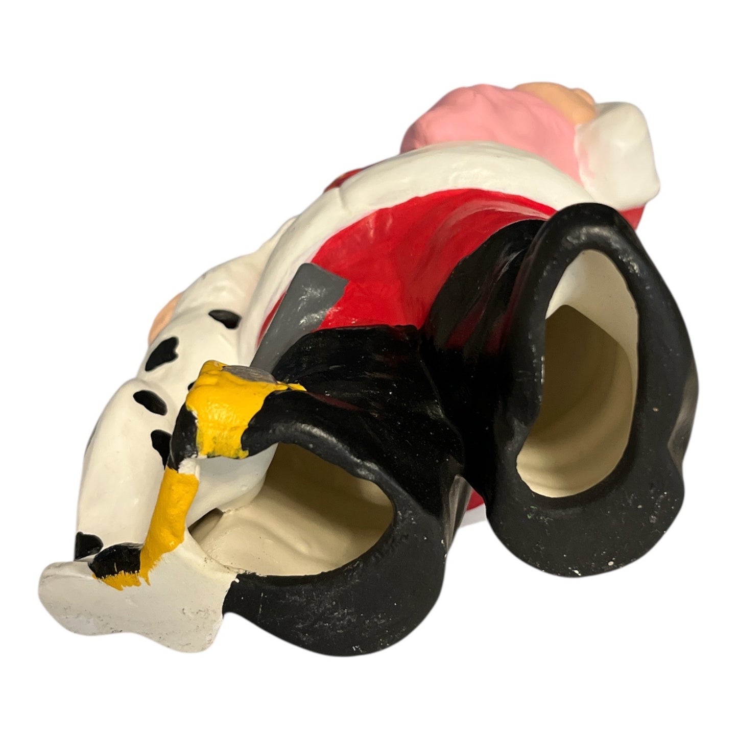 Firefighter Santa Claus Ceramic Figurine Holding Child and Dalmatian 9”