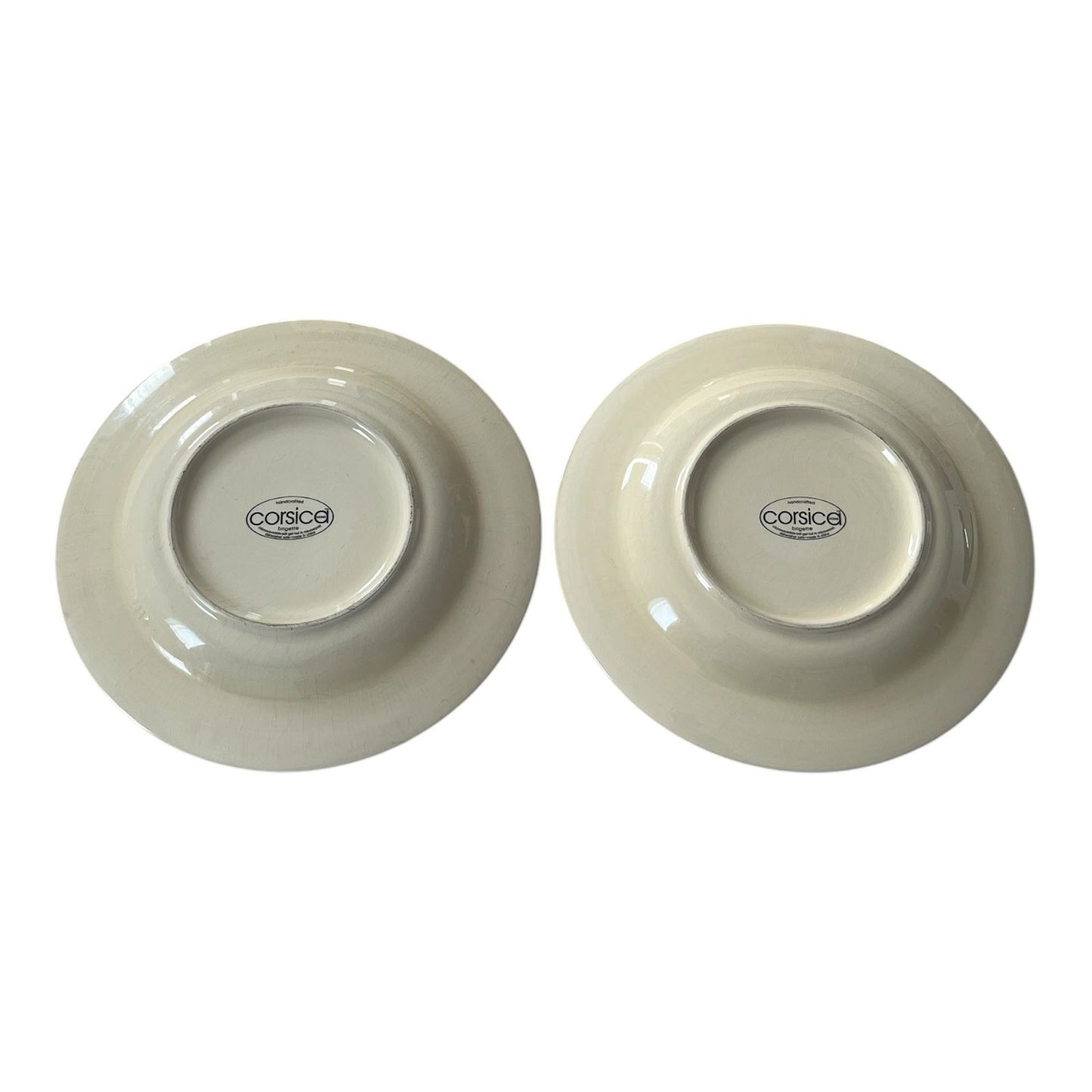 Corsica Home Brigette Handcrafted Dinner Plate 11" Floral Rustic Crackle Glaze