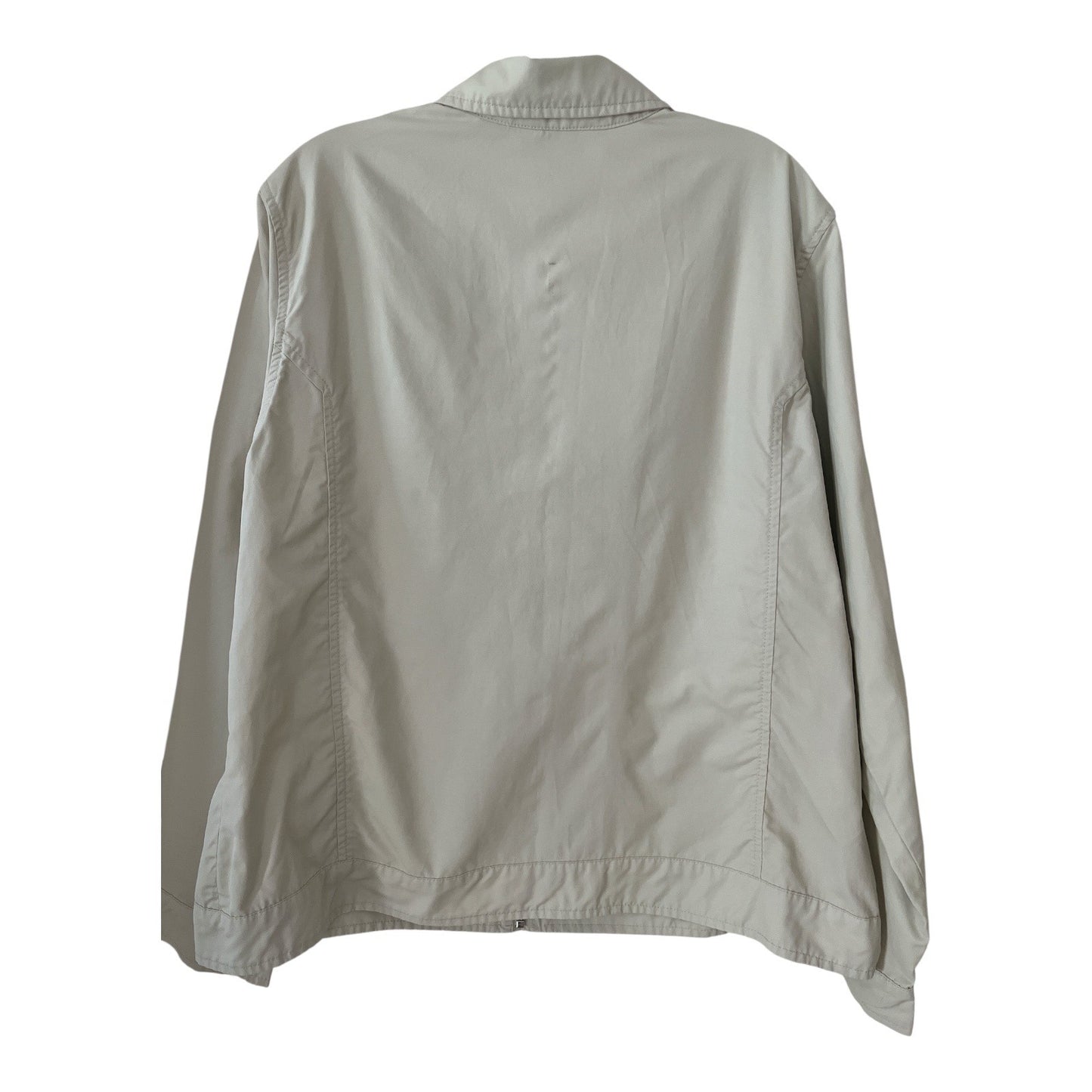 Eddie Bauer Men’s XL Beige Zip-Up Jacket – Lightweight Cotton Nylon Windbreaker