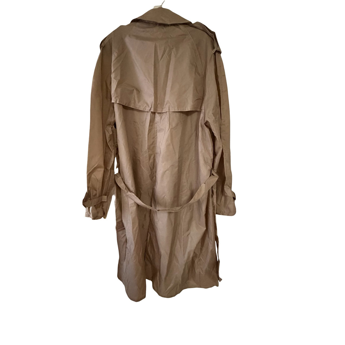 Vintage Totes Beige Packable Double Breasted Trench Raincoat Large Nylon