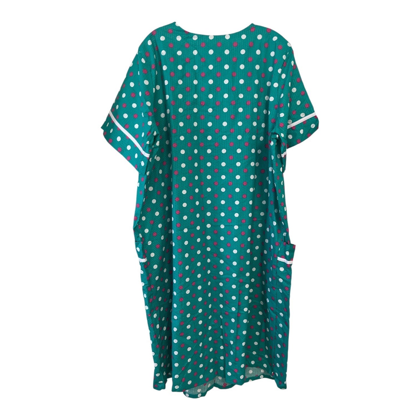 Vintage Anthony Richards Polka Dot House Dress 1X Embroidered Bee Cotton Blend
