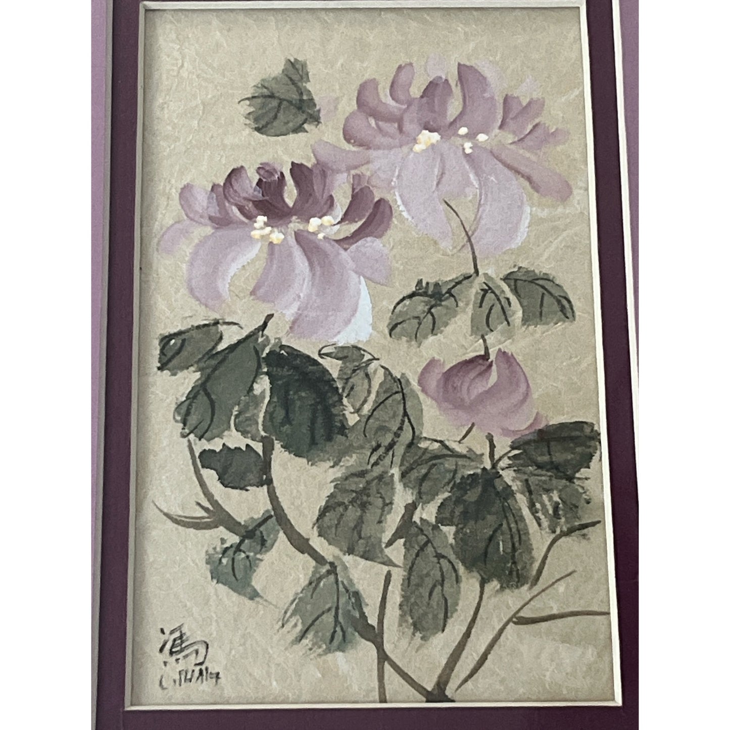 Chinese Brush Painting Floral Art Charlotte Fung Miller 8x10 Framed