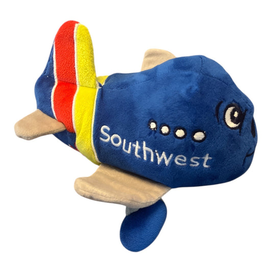 Southwest Airlines Plush Airplane Toy – 9” Daron Jet with Smile Face – Official Colors & Logo 2010s