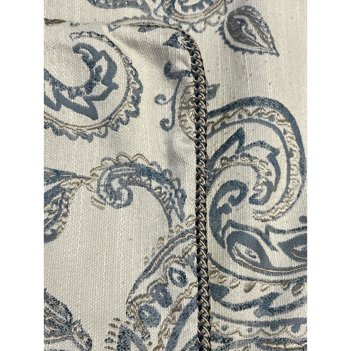 Waterford Fine Linens Pair of Paisley Pillow Shams Blue Silver 20x26 Early 2000s