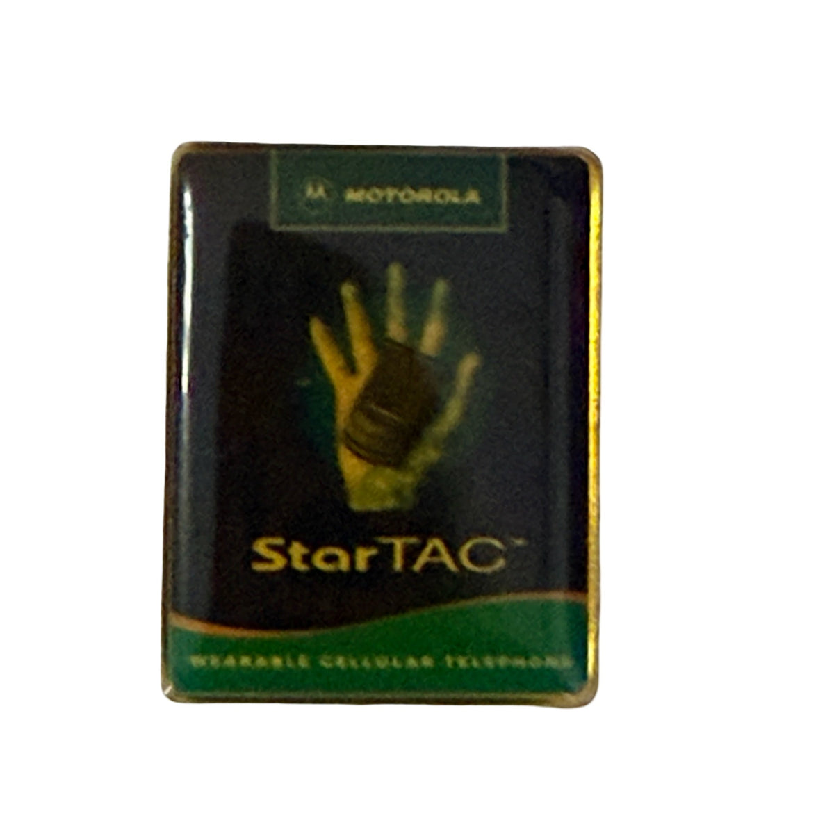 Vintage Motorola StarTAC Cell Phone Promotional Lapel Pin 1990s Telecom 1.5 Inch