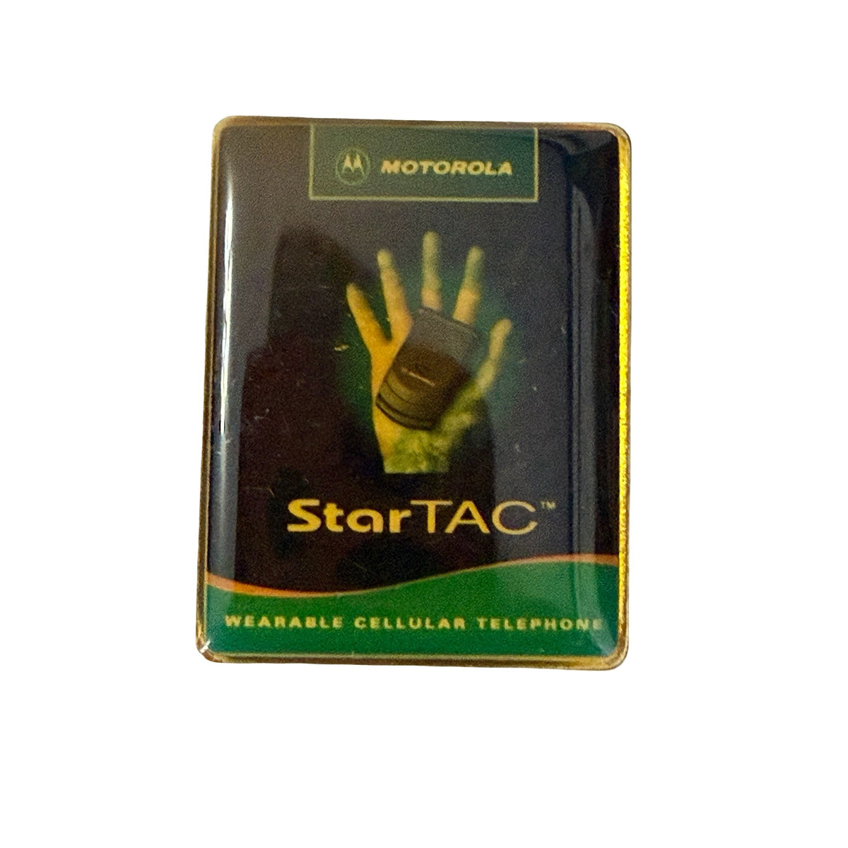 Vintage Motorola StarTAC Cell Phone Promotional Lapel Pin 1990s Telecom 1.5 Inch