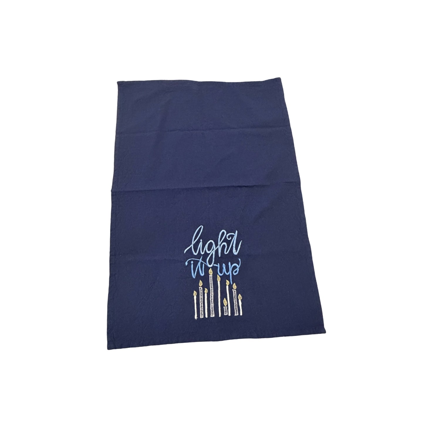 Hanukkah Kitchen Towel Set Light It Up Menorah Placemat Festive Lights Cotton Judaica