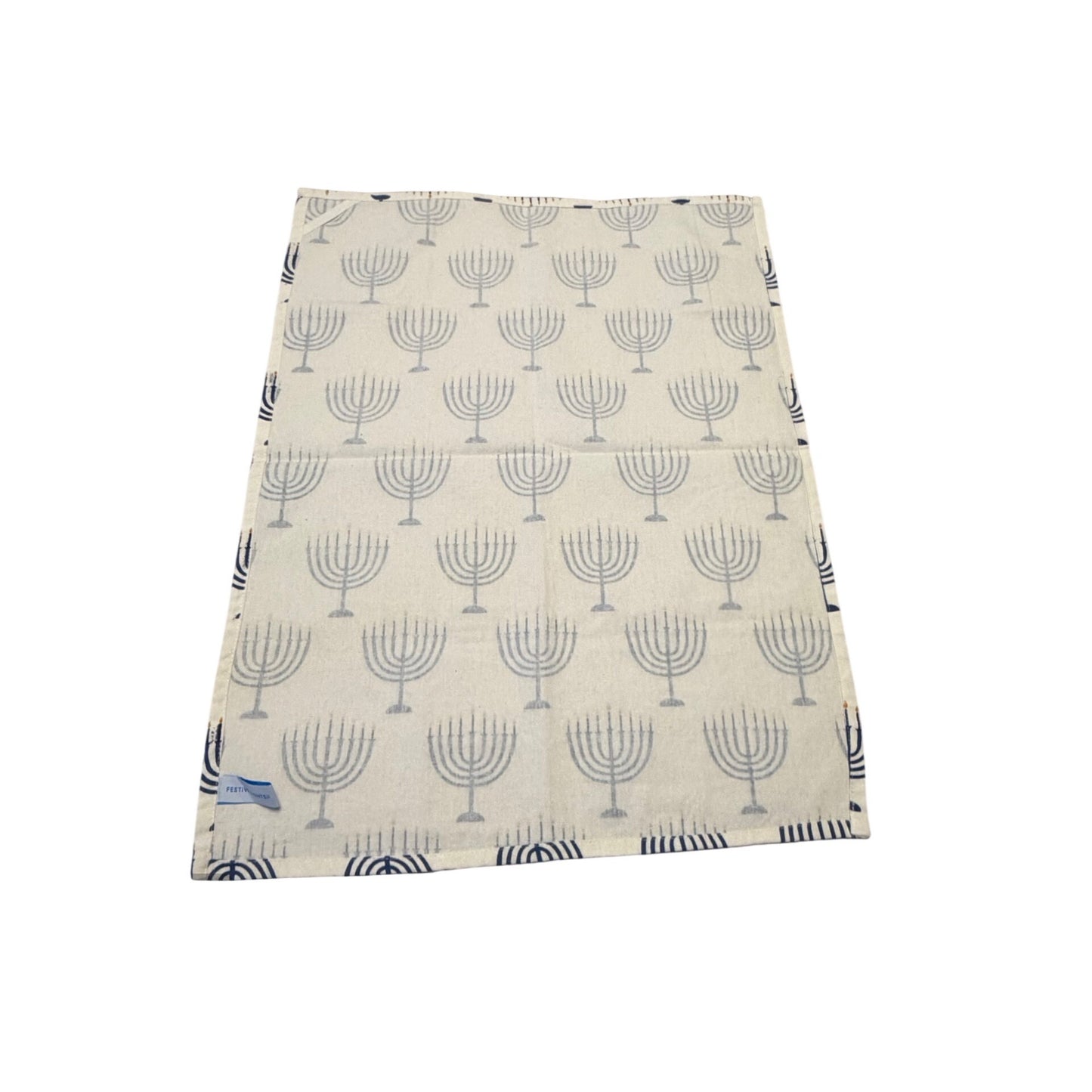 Hanukkah Kitchen Towel Set Light It Up Menorah Placemat Festive Lights Cotton Judaica