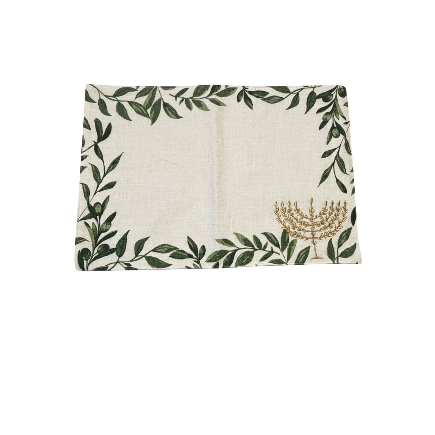 Hanukkah Kitchen Towel Set Light It Up Menorah Placemat Festive Lights Cotton Judaica