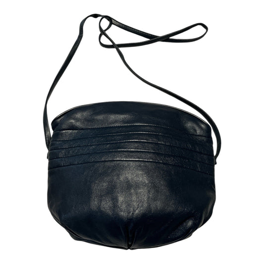 Vintage Jeffrey Lawrence for Lawrence Bentley Navy Leather Crossbody Bag Made in Italy