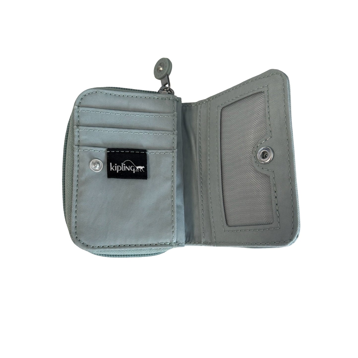 Kipling Mint Green Nylon Zip Around Wallet Coin Purse Compact Organizer