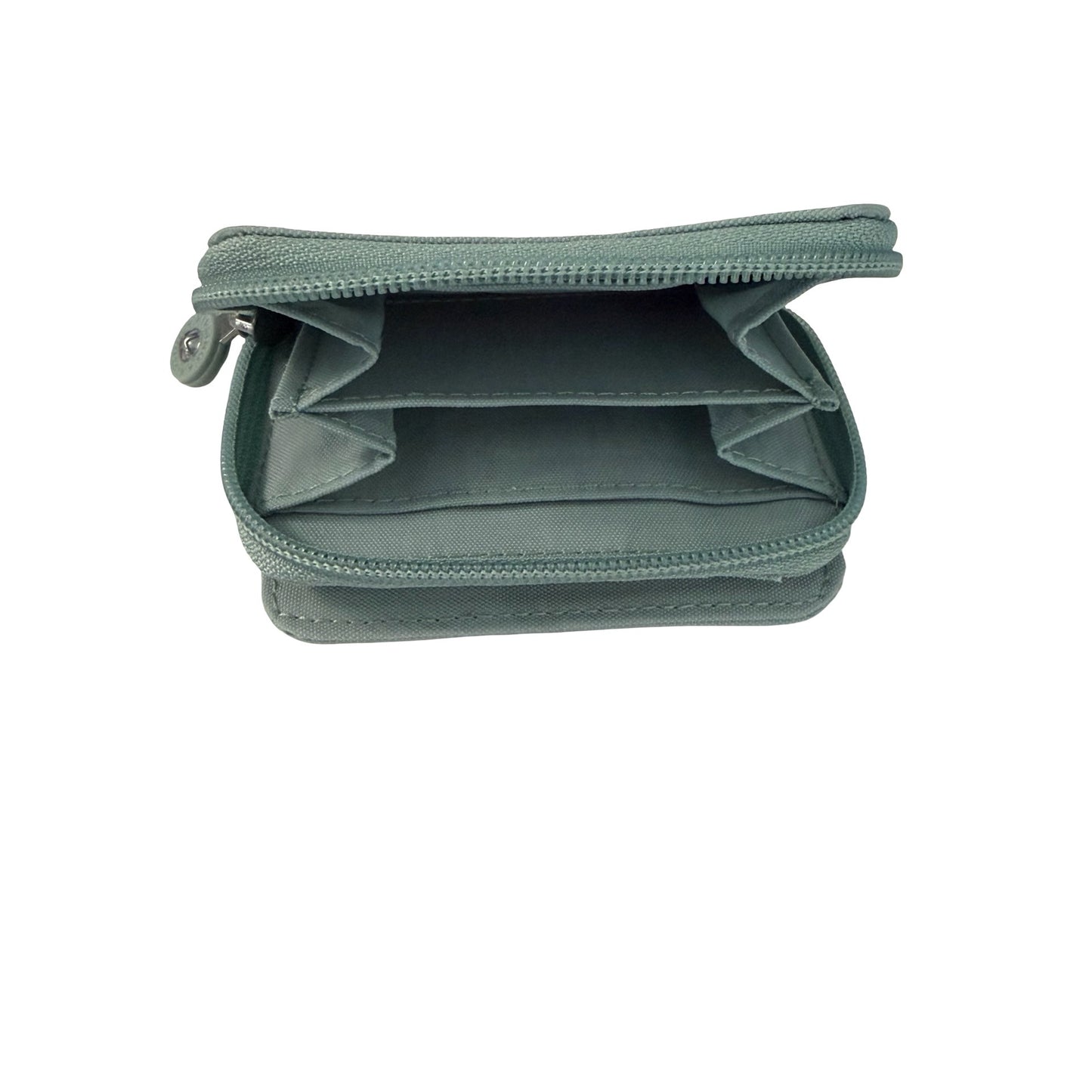 Kipling Mint Green Nylon Zip Around Wallet Coin Purse Compact Organizer