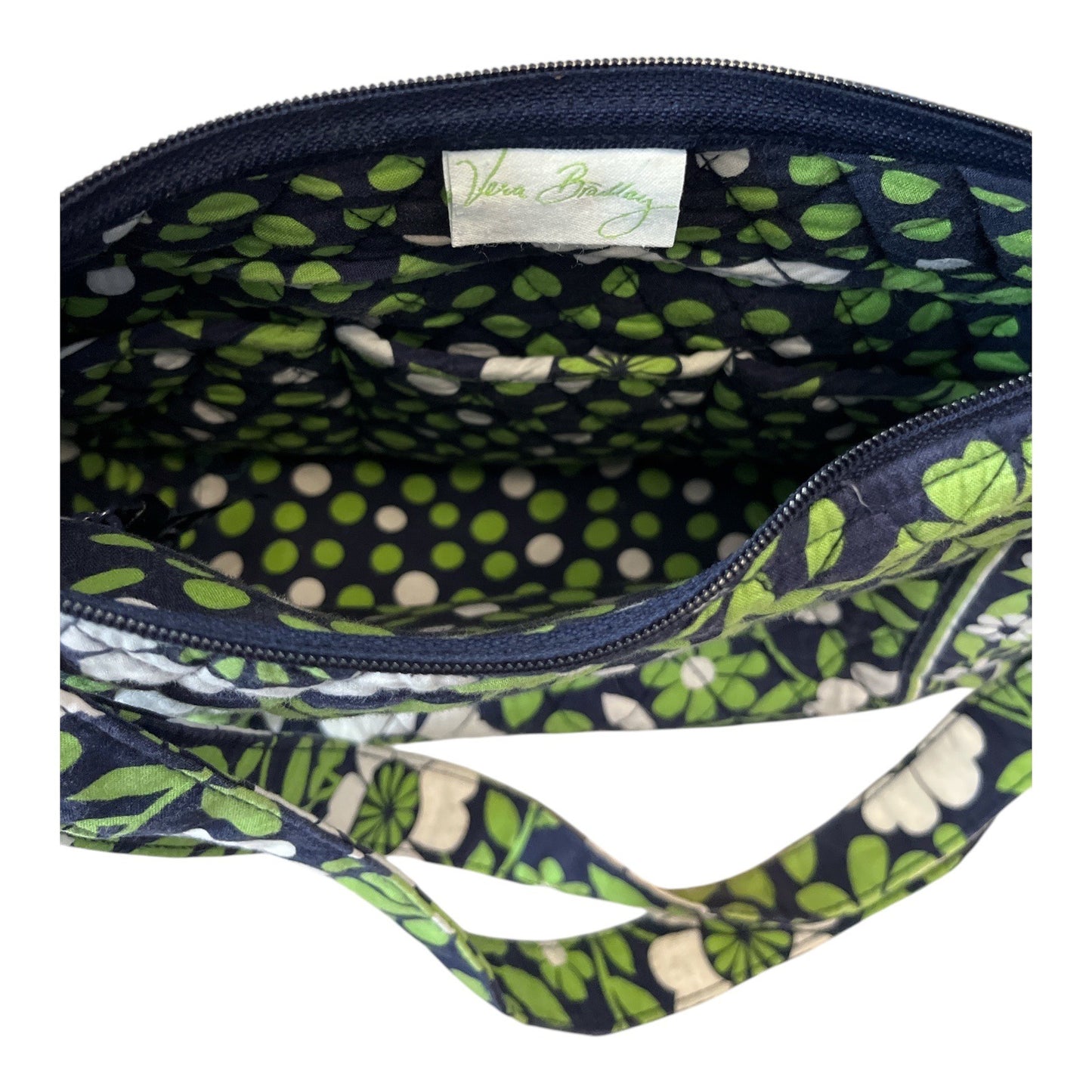 Vera Bradley Small Hobo Shoulder Bag – Java Blue Pattern – Quilted Cotton Floral Purse