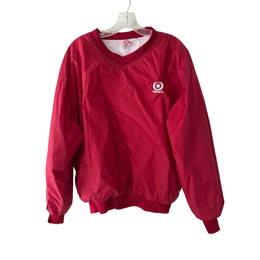 Vintage Y2K Target Employee Large Red Pullover Windbreaker Bullseye Paint Cuff