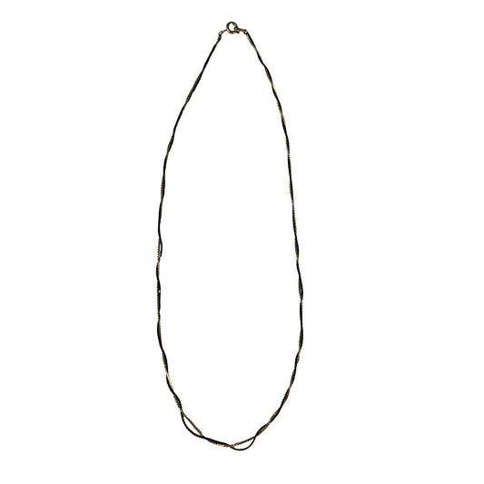 Vintage Gold Tone Black Chain Necklace Twisted Rope Style 17 Inch