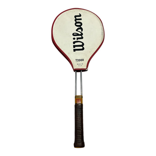 Vintage Wilson T2000 Tennis Racket with Cover – Made in USA – Steel Frame – 1970s