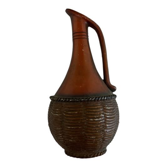 Vintage Sexton USA Cast Metal Wall Hanging Jug – Mid-Century Rustic Pitcher – Brown Textured Décor