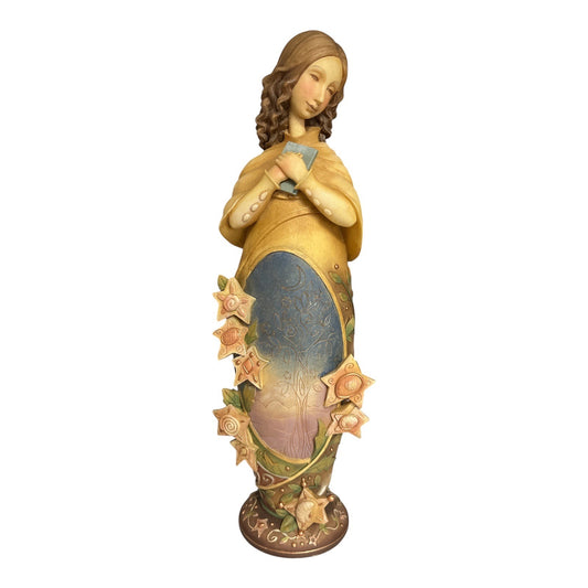 Blooming Wild Karen Hahn Figurine – 2003 Enesco Girl Holding Book, Stars, Missing Petal