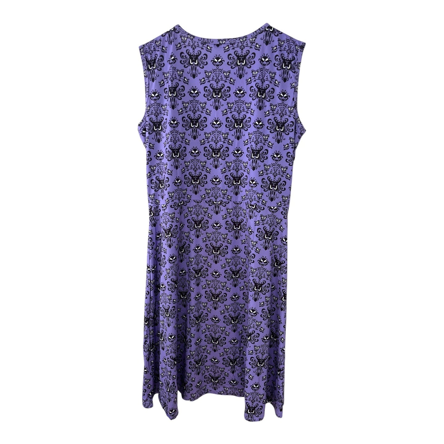 Ruikajia Purple Damask Sleeveless Dress – Haunted Gothic Print – Size XXL