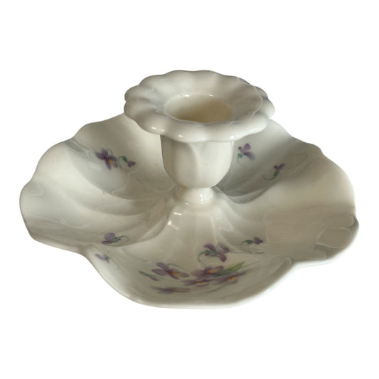 Mikasa Lila B2006 Ivory Bone China Candlestick Holder Floral Japan