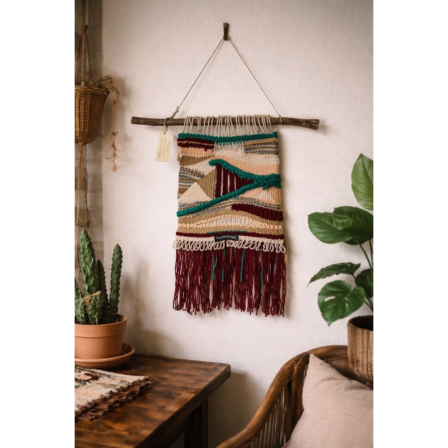 The Yarn Sculptor Hand Woven Wall Hanging Textile Art Organic Fiber Boho Decor