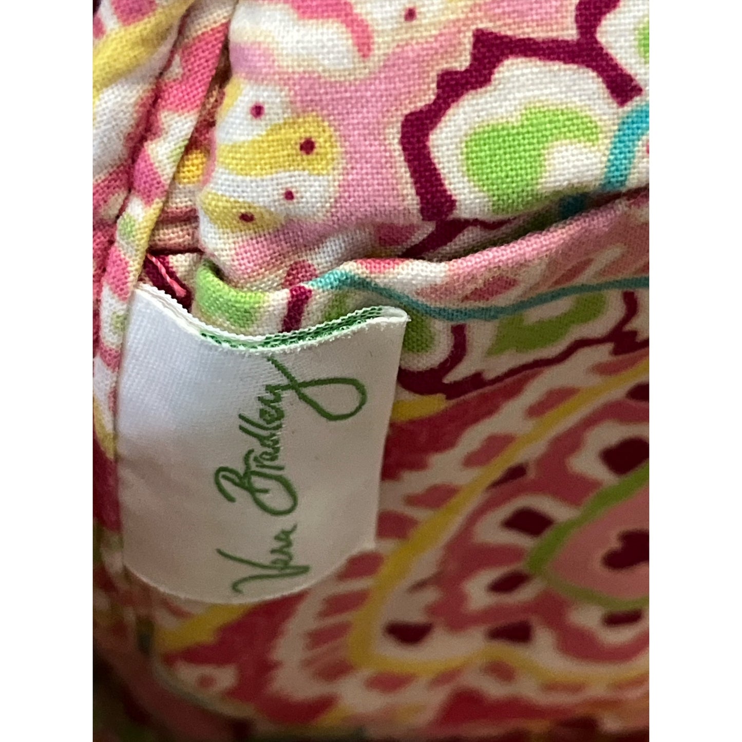 Vera Bradley Quilted Handbag – Julia Retired Pattern – Pink Paisley – 2000s Vintage