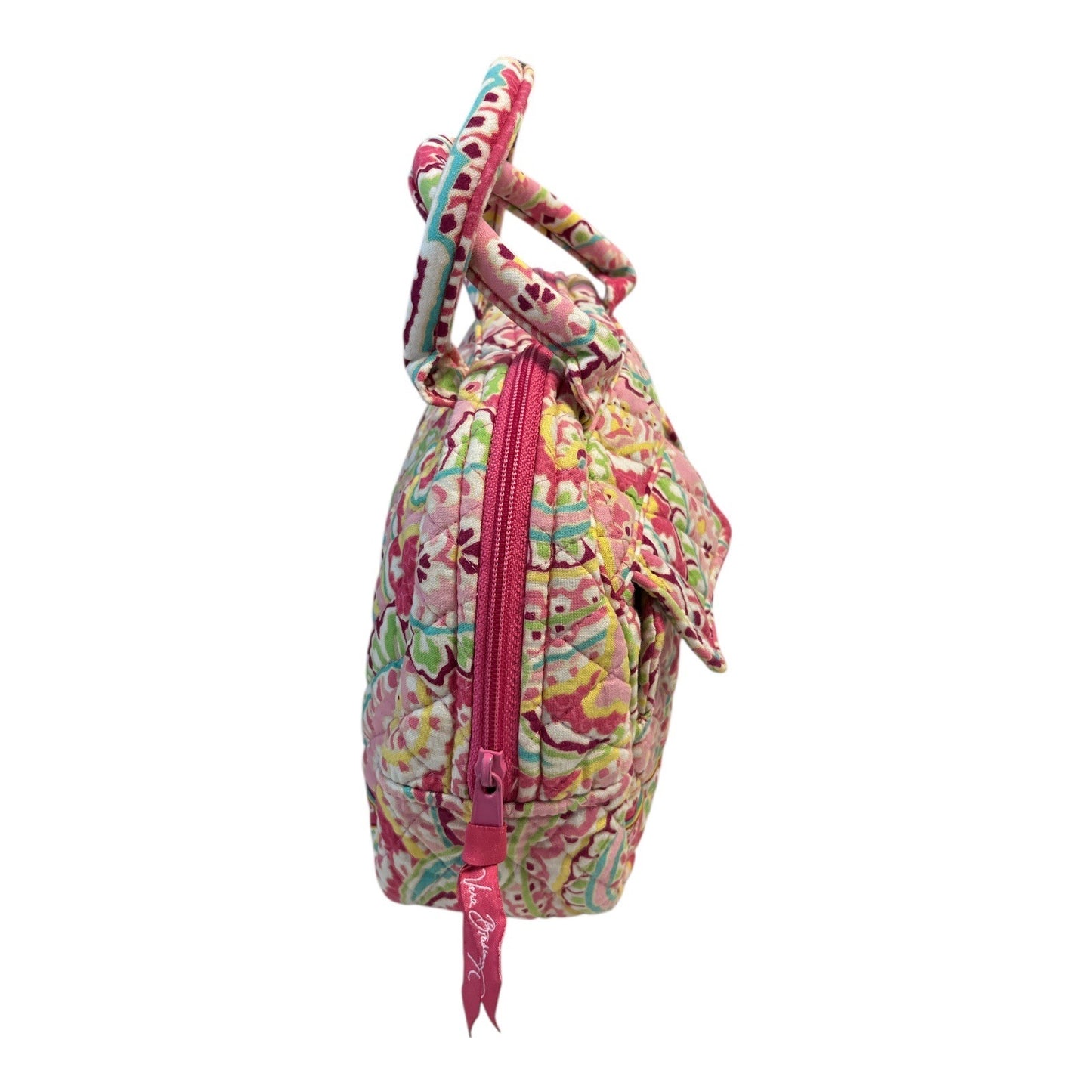 Vera Bradley Quilted Handbag – Julia Retired Pattern – Pink Paisley – 2000s Vintage