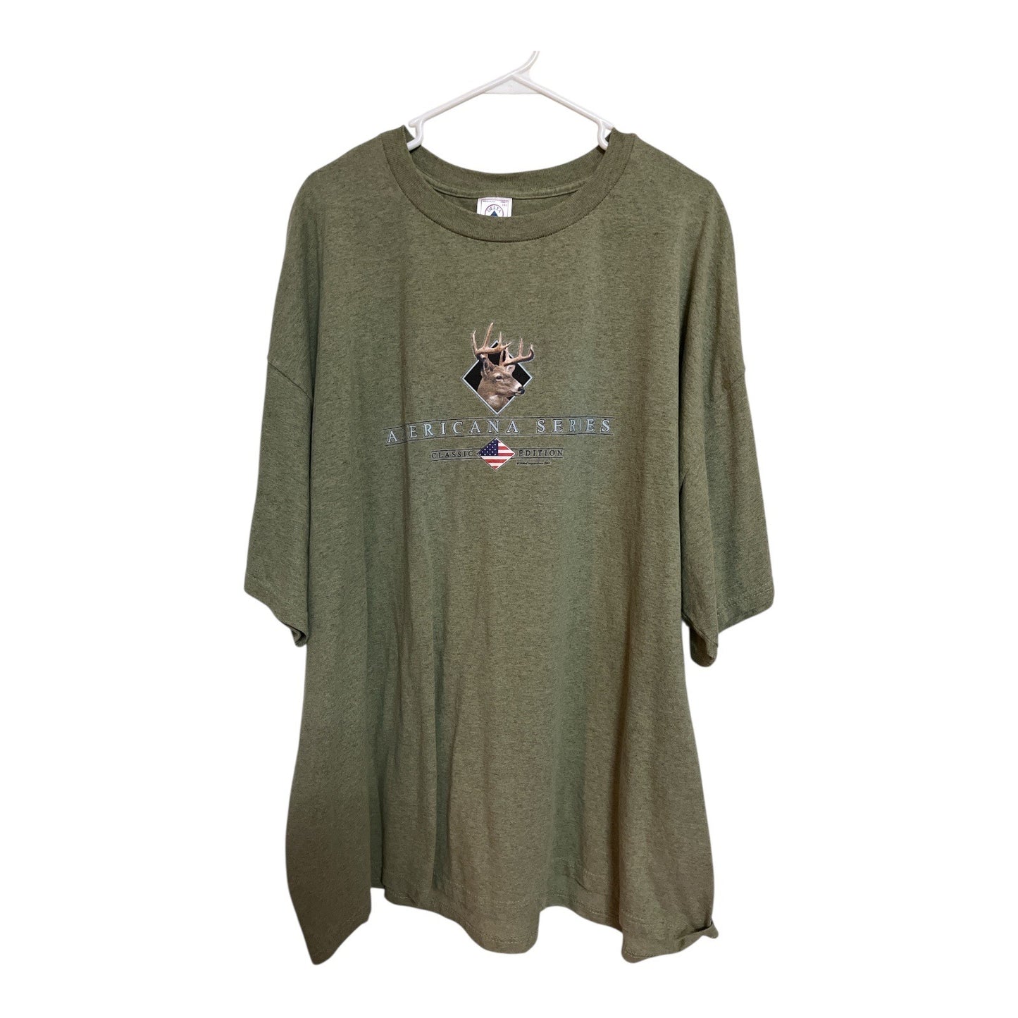 Vtg Early 2000s Americana Series Deer Graphic T-Shirt Delta Pro Weight 3XL