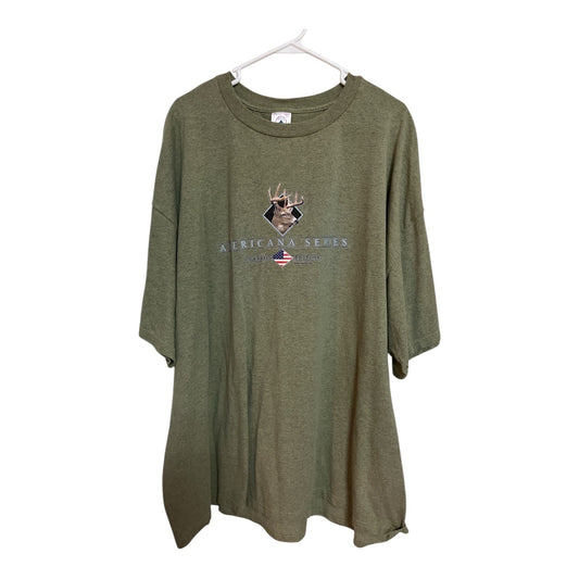 Vtg Early 2000s Americana Series Deer Graphic T-Shirt Delta Pro Weight 3XL
