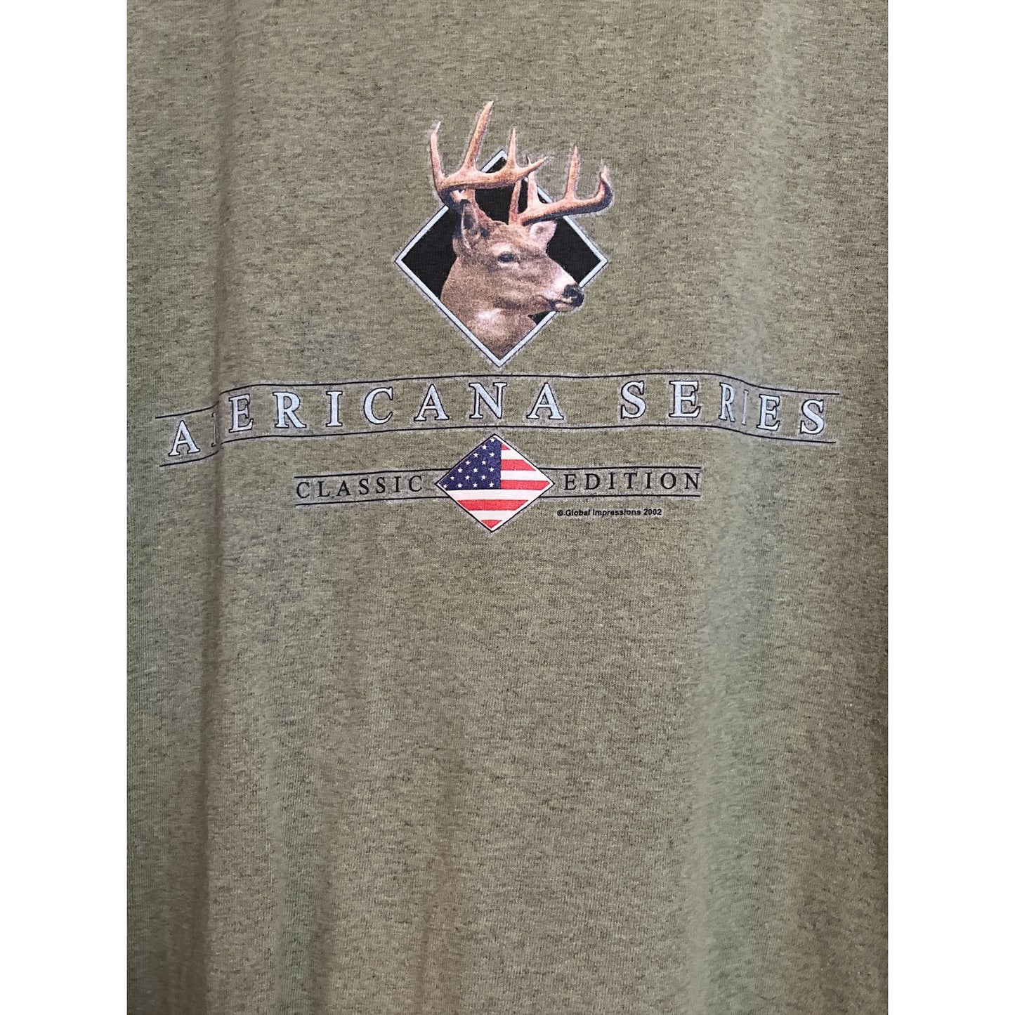 Vtg Early 2000s Americana Series Deer Graphic T-Shirt Delta Pro Weight 3XL
