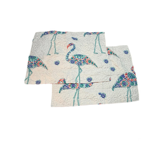 Flamingo Floral Quilted Pillow Shams Set of 2 Beall's Imports Tropical