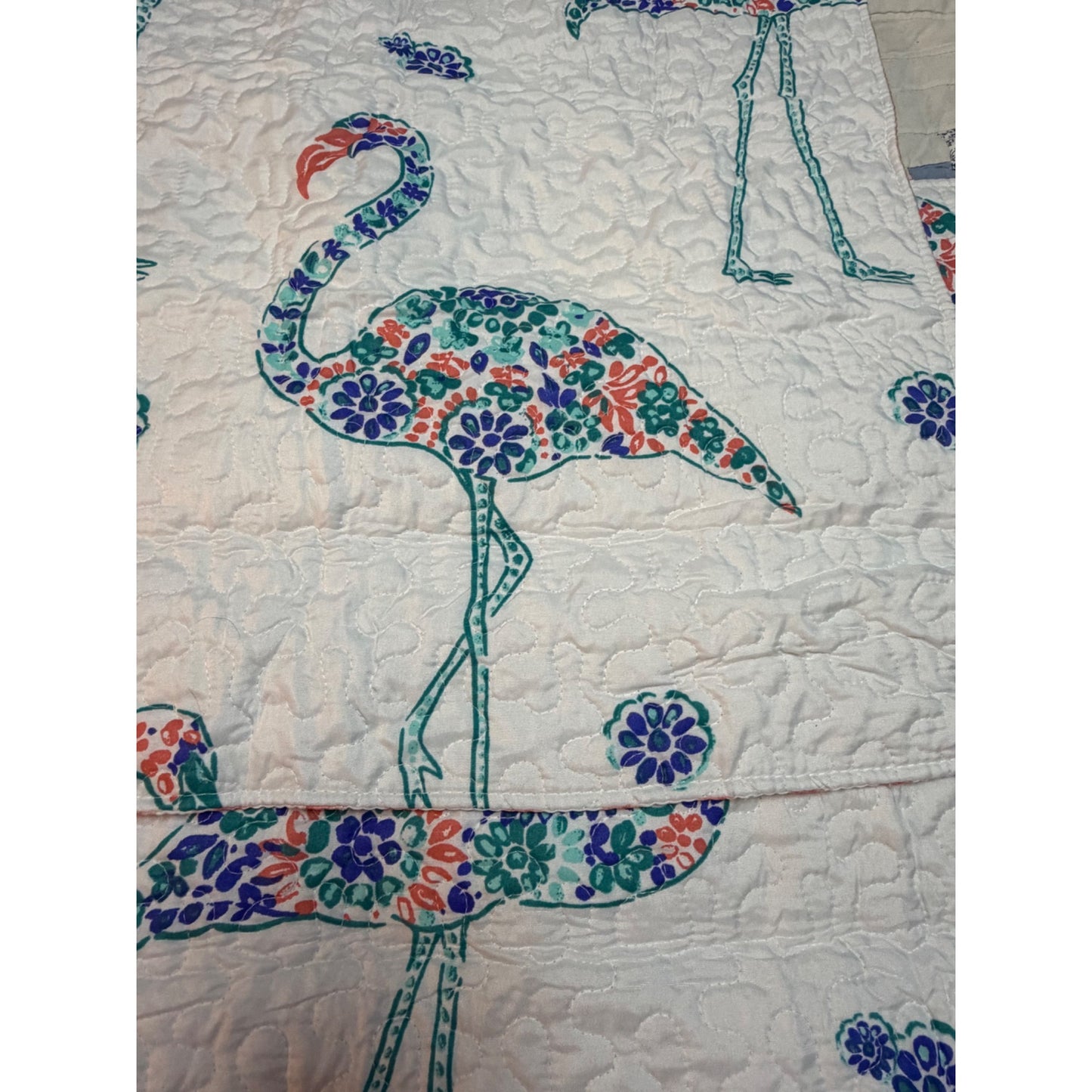 Flamingo Floral Quilted Pillow Shams Set of 2 Beall's Imports Tropical