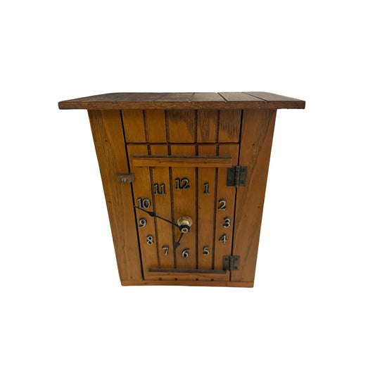 Vintage John M. Pollard Wooden Outhouse Wall Clock Sears 1983 Rustic Cabin Decor