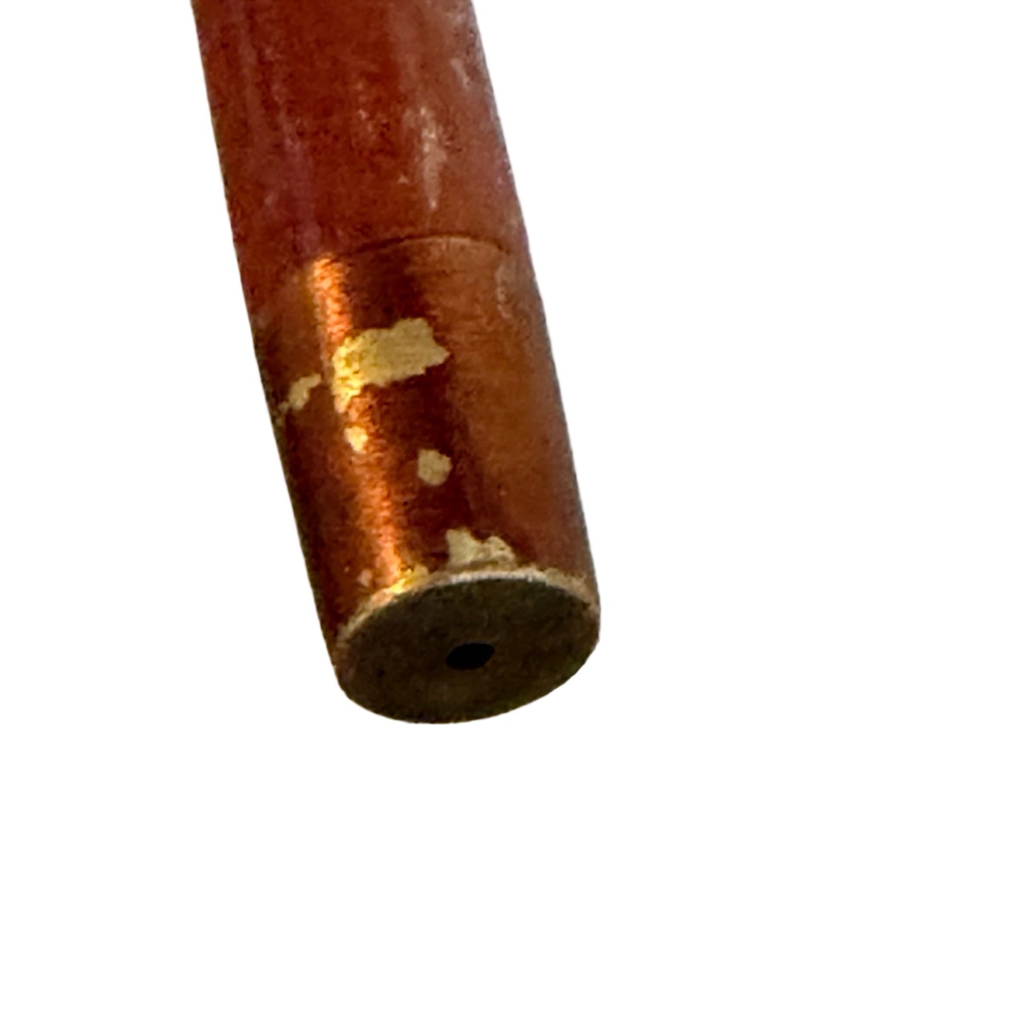Vintage Hollow Wooden Walking Cane Brass Ball Handle Unscrewing Top 36" Incomplete