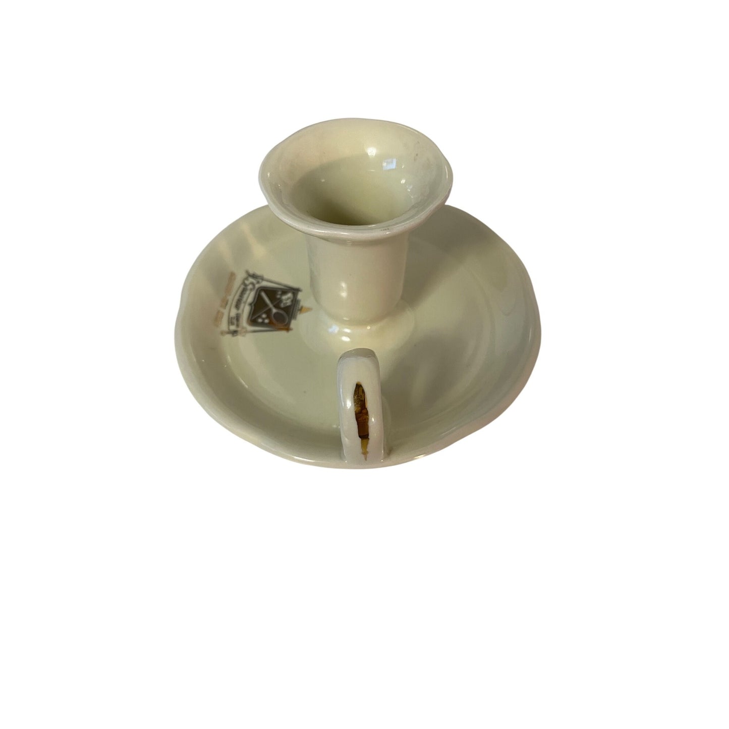 Vintage Hall USA Seaview Country Club Candlestick Holder Ashtray Cream Ceramic NJ