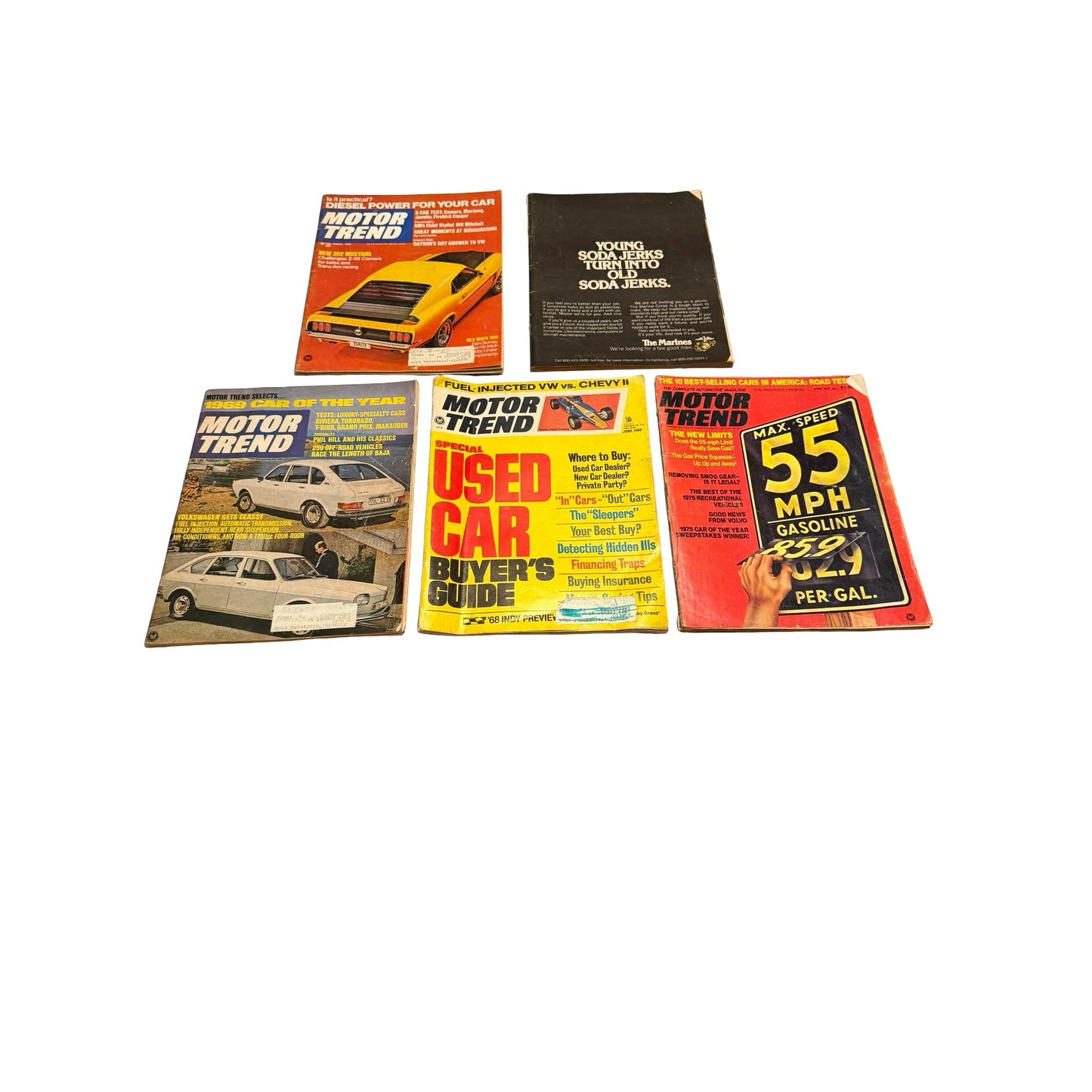 Vintage Motor Trend Magazine Lot 1968 1969 1974 Muscle Cars Ads Toyota Honda Porsche Road Runner