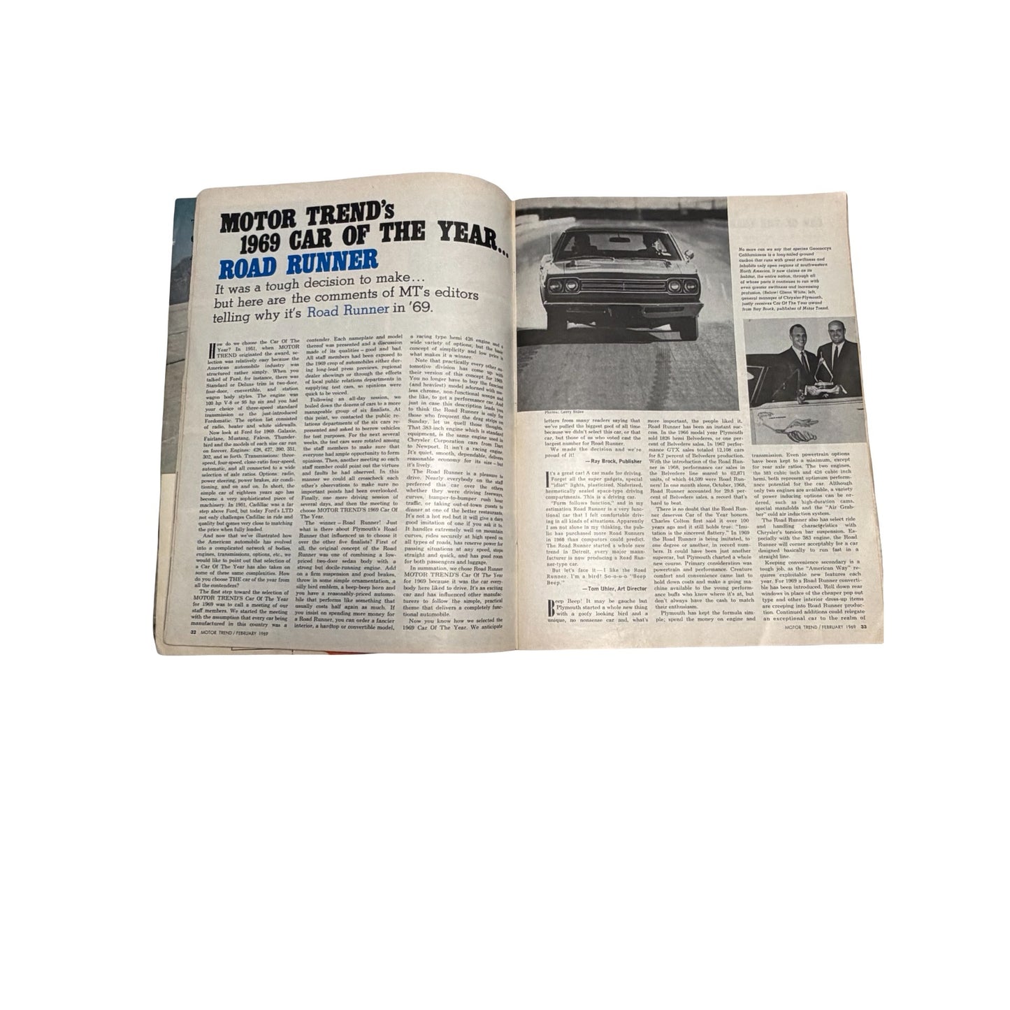 Vintage Motor Trend Magazine Lot 1968 1969 1974 Muscle Cars Ads Toyota Honda Porsche Road Runner