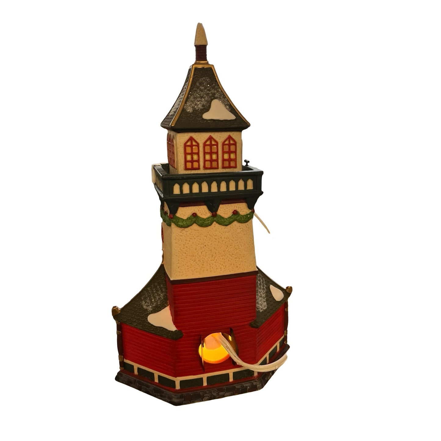 Vintage Santa’s Lookout Tower Lighted Christmas Village House Taiwan 11x6x5