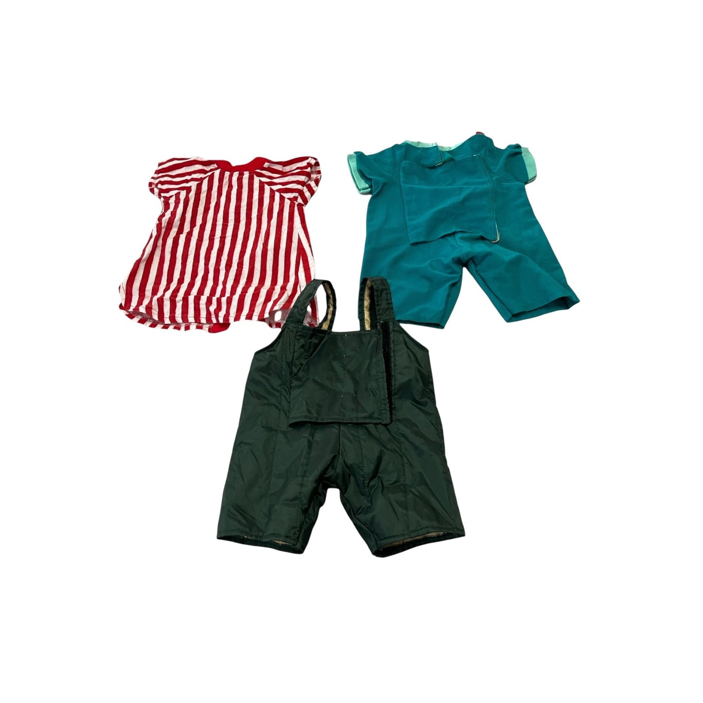 Vintage Teddy Ruxpin Outfit Lot Nightshirt Green Bib Overalls Teal Clothes 1980s WOW