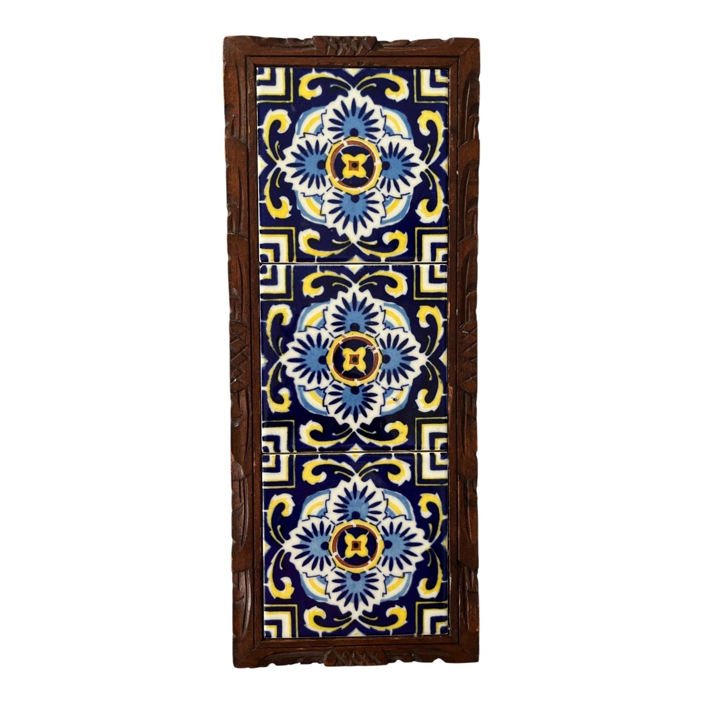 Vintage 1980s–1990s Mexican Talavera-Style Dal-Tile Trivet