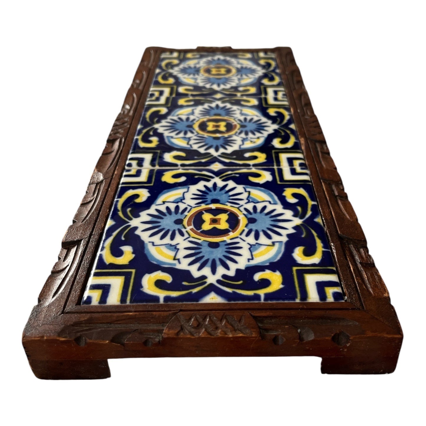 Vintage 1980s–1990s Mexican Talavera-Style Dal-Tile Trivet