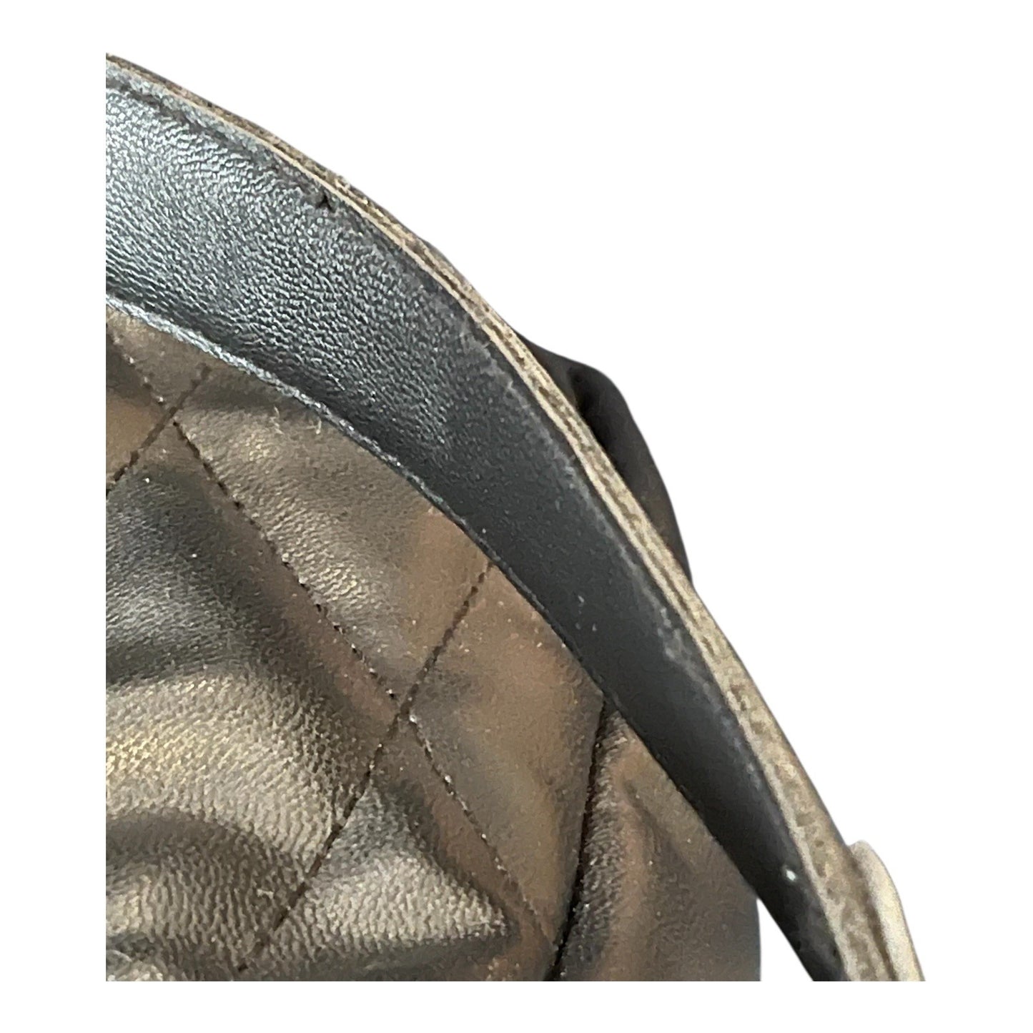 Steve Madden Quilted Black Shoulder Bag SM Logo Chain Strap Hobo Style